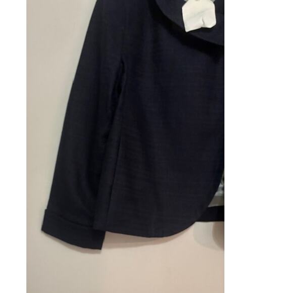 J. Crew Blazer Size 10 Navy Linen Blend Crossover Collar Old Money Career NEW - Picture 6 of 9